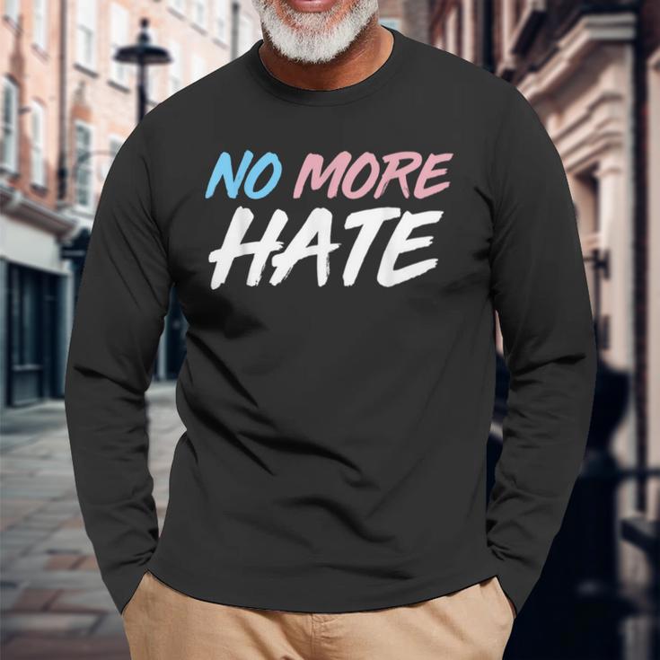 ノー・モア・ヘイト トランスジェンダーを支援しよう 長袖Tシャツ 高齢者への贈り物