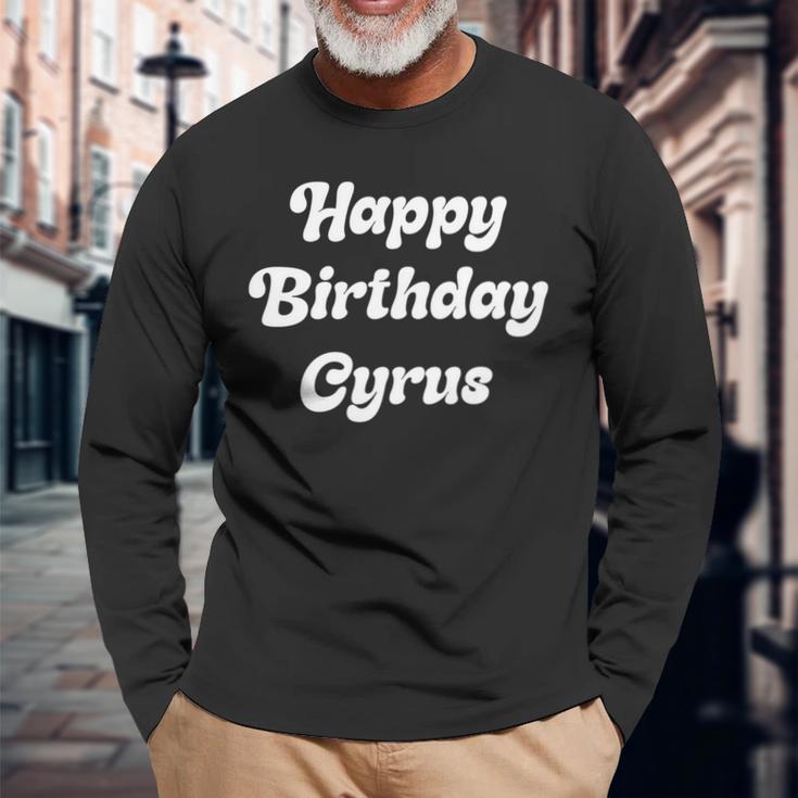 ハッピー・バースデー・サイラス 長袖tシャツ 長袖Tシャツ 高齢者への贈り物