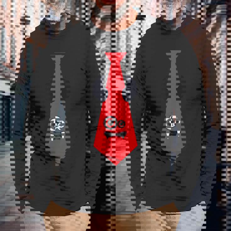 ハロウィン ネクタイ 漫画 モンスター 赤 面白い 長袖Tシャツ 高齢者への贈り物