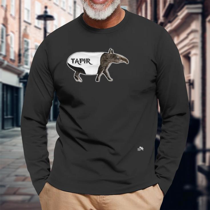 バク-好きな動物園の動物 長袖Tシャツ 高齢者への贈り物