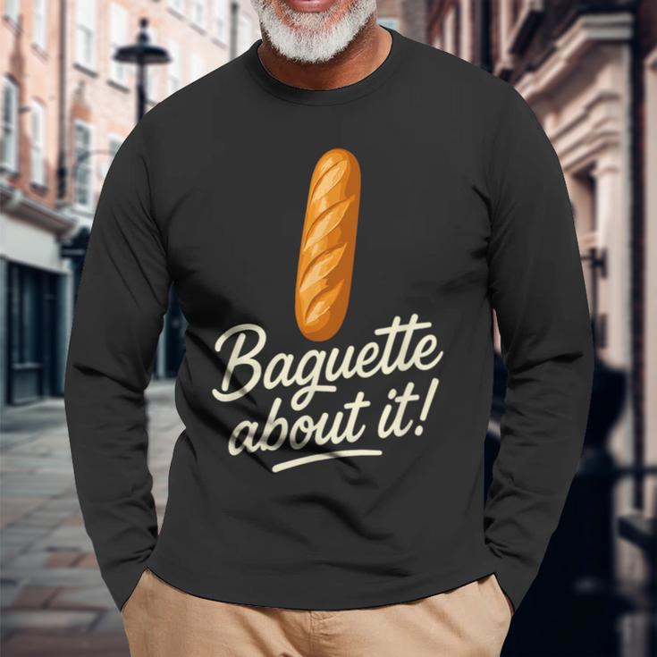 バゲット好き フランス ベーカリー フランスパン 長袖Tシャツ 高齢者への贈り物
