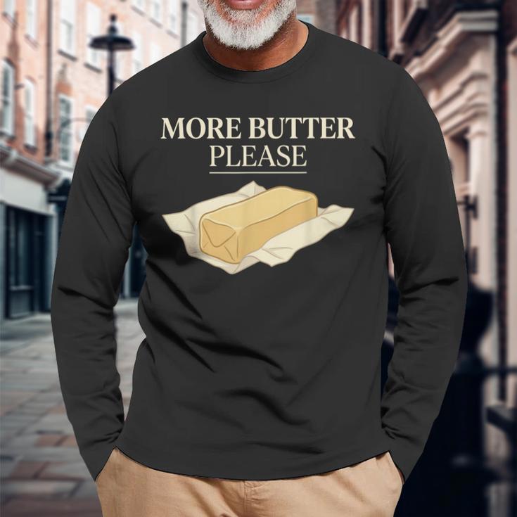 バター愛好家 塩漬けバター スティックオブバター 面白いバター 長袖Tシャツ 高齢者への贈り物