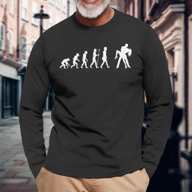 バチャータ エボリューション ダンサー ラテンアメリカ ダンスギフト 長袖Tシャツ 高齢者への贈り物