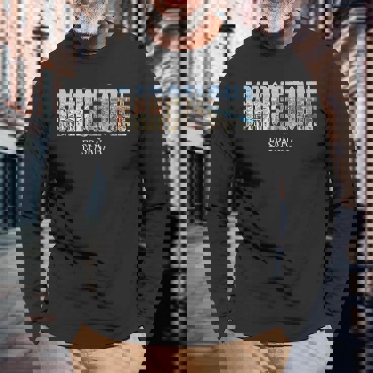 バルセロナ スペイン ジャージ バルセロナ エスパーニャ ヴィンテージ お土産 長袖Tシャツ 高齢者への贈り物