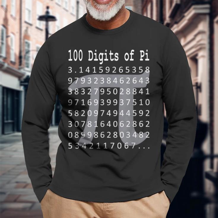 パイシャツ 100桁のパイ 100桁のパイ記号 算数 長袖Tシャツ 高齢者への贈り物