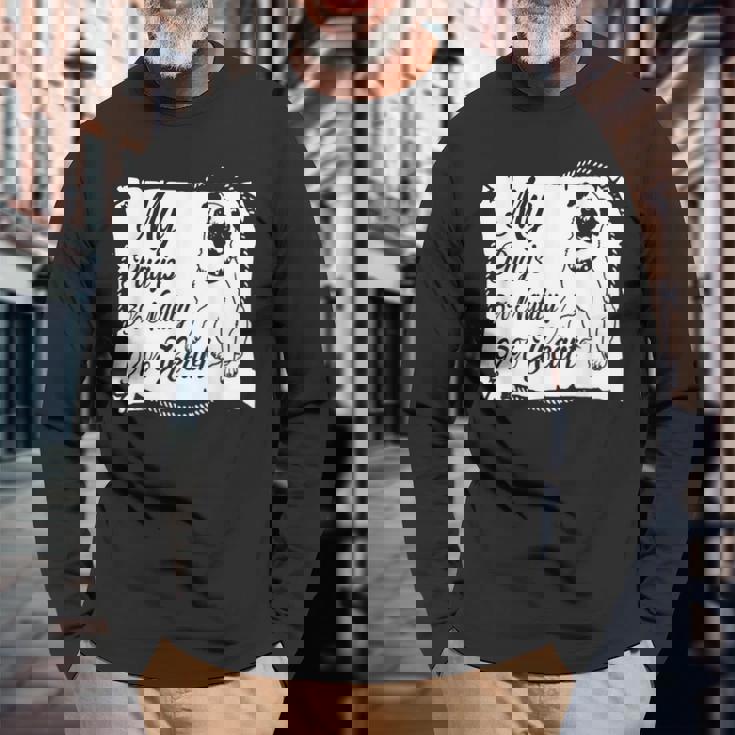 パグ・ドッグ Awesome Dog 長袖Tシャツ 高齢者への贈り物