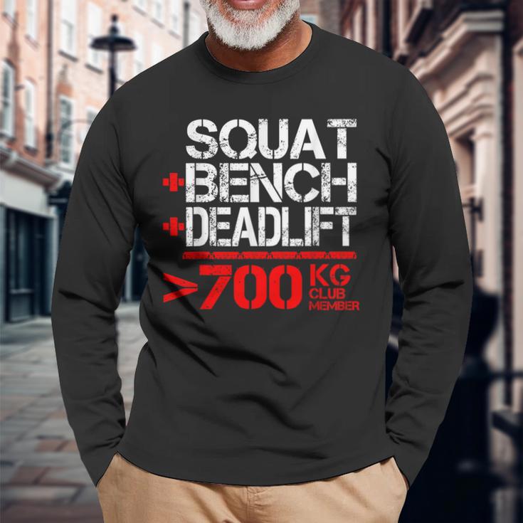 パワーリフティング700kgクラブメンブ Powerlifting 700 Kg Club Member 長袖Tシャツ 高齢者への贈り物