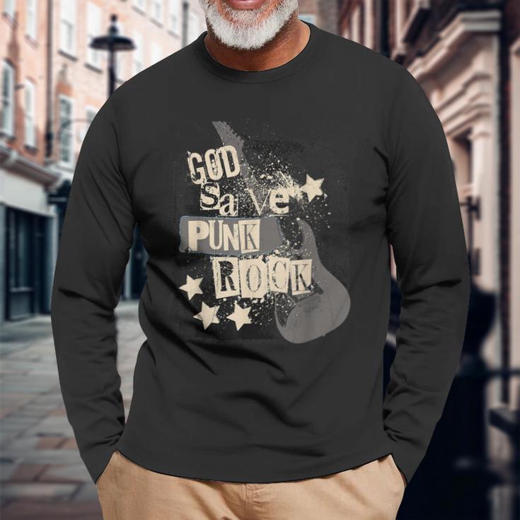 パンク ロッカー バンド エモ アナーキー ゴシック ブリティッシュ レトロな外観 長袖Tシャツ 高齢者への贈り物