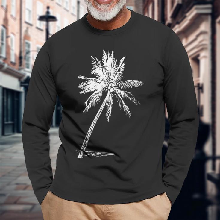 パームビーチウェア サーフィンウェア アロハ レトロ パームツリー 長袖Tシャツ 高齢者への贈り物