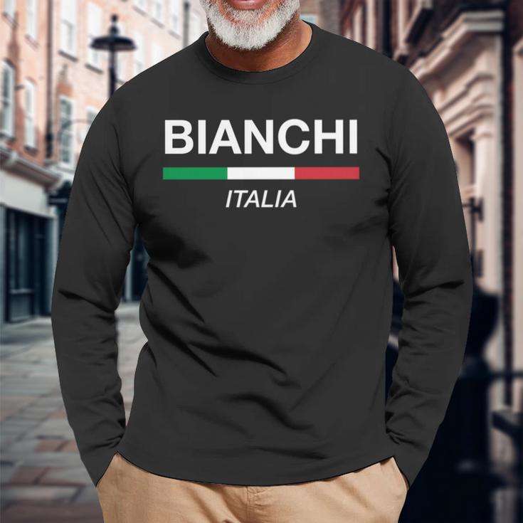 ビアンキ イタリア 家族名 イタリア 国旗 長袖tシャツ 長袖Tシャツ 高齢者への贈り物