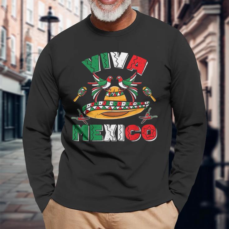 ビバメキシコ シンコデマヨ メキシカンプライド 長袖Tシャツ 高齢者への贈り物