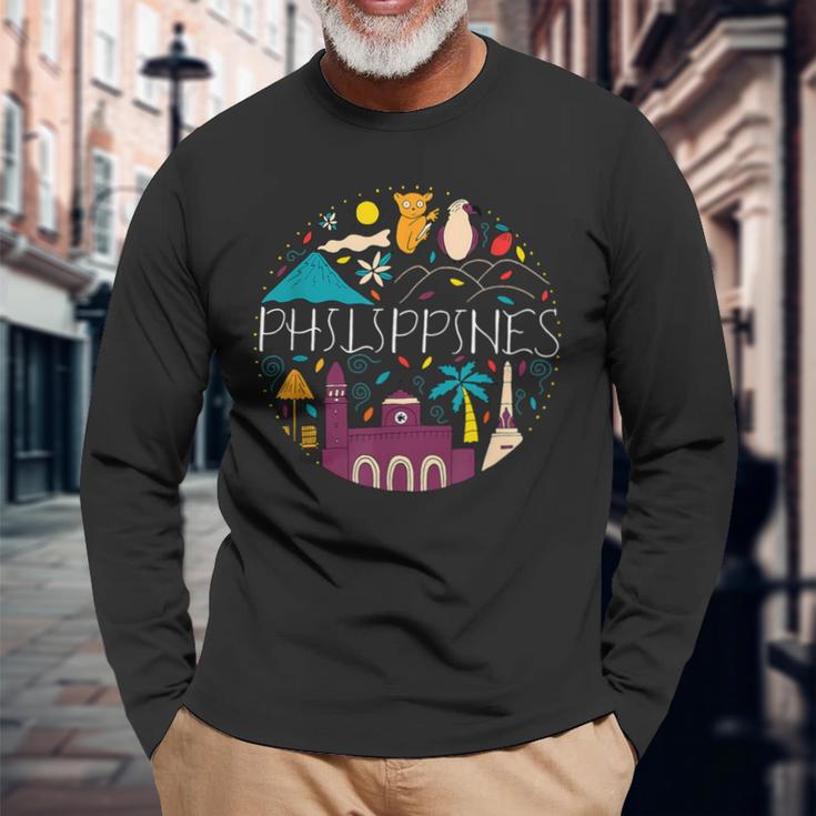 フィリピンの面白い国民のシンボル フィリピンのお土産 長袖Tシャツ 高齢者への贈り物