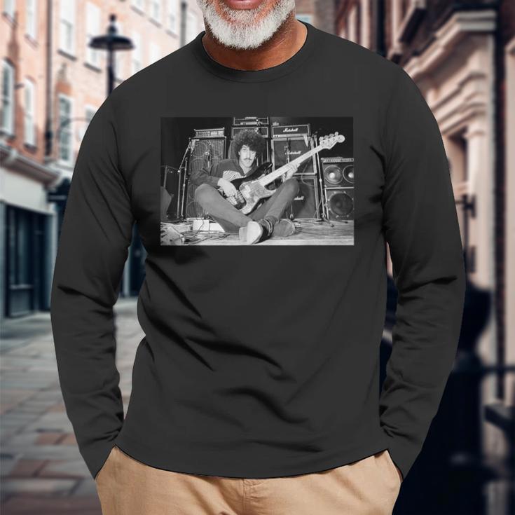フィル・ライノット・シン・リジー・レコーディング・サンダー・アンド・ライトニング 1982 長袖Tシャツ 高齢者への贈り物