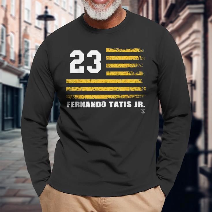 フェルナンド・タティスjrヴィンテージフラッグゲームデー 長袖Tシャツ 高齢者への贈り物