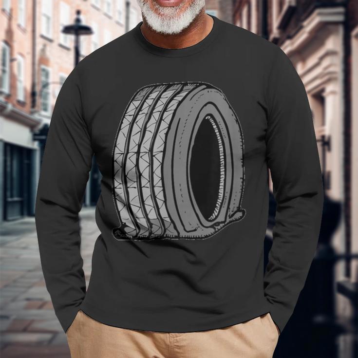 フラットタイヤ 長袖Tシャツ 高齢者への贈り物