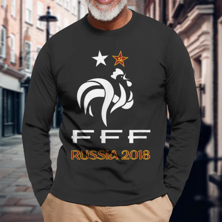 フランスのフットボールチームを祝福しましょう。 長袖Tシャツ 高齢者への贈り物