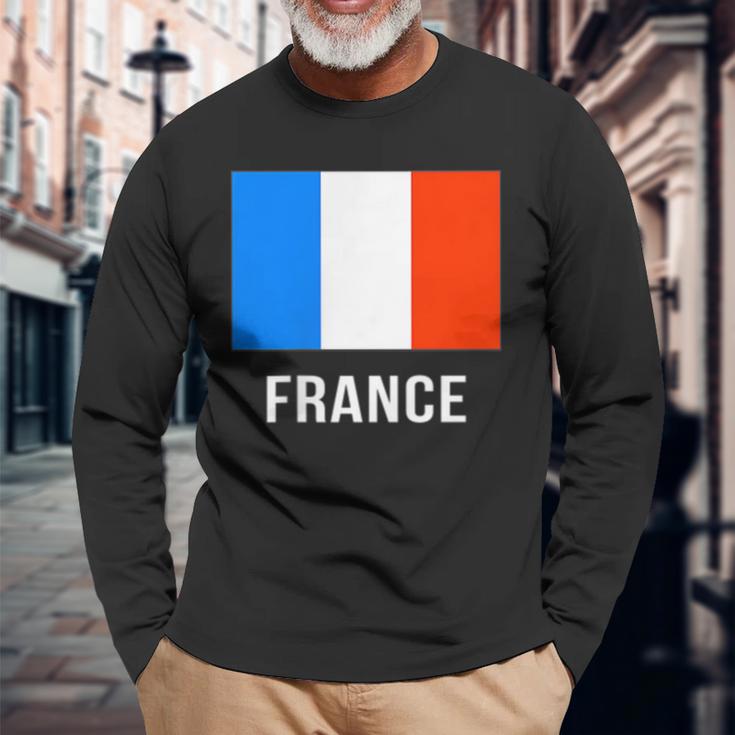フランス国旗シャツ 長袖Tシャツ 高齢者への贈り物