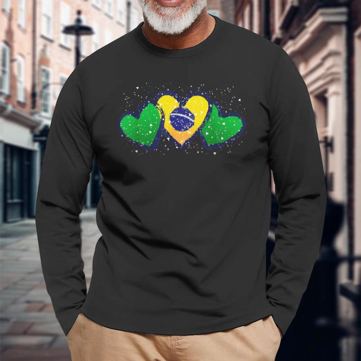 ブラジル独立記念日 ブラジル誕生 国旗 愛 ブラジル 長袖Tシャツ 高齢者への贈り物