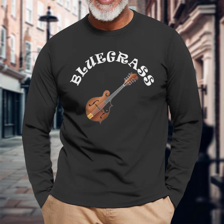 ブルーグラスマンドリン 長袖Tシャツ 高齢者への贈り物
