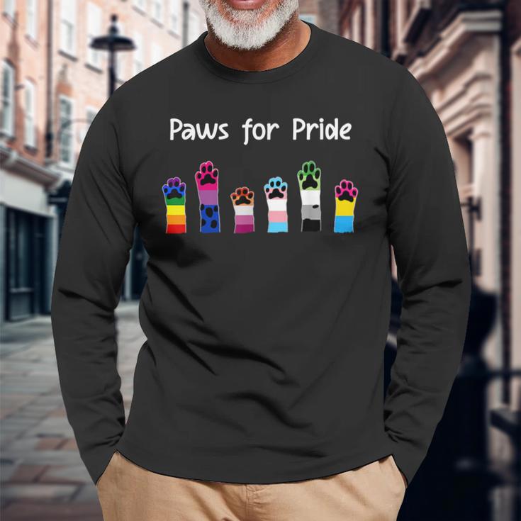 プライド猫好きのための足 Lgbt意識プライド月間 長袖Tシャツ 高齢者への贈り物