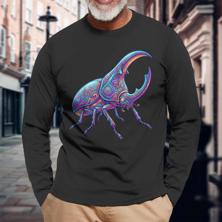 ヘラクレス カブトムシ 昆虫愛好家 昆虫学 カブトムシ 恋人 長袖Tシャツ 高齢者への贈り物