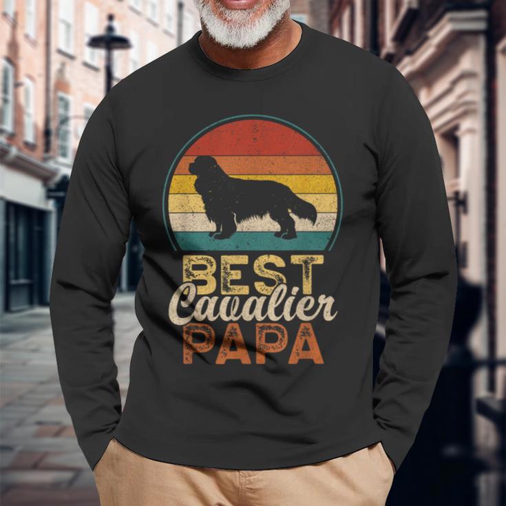 ベスト・キャバリア・パパ、キング・チャールズ・スパニエル 長袖Tシャツ 高齢者への贈り物