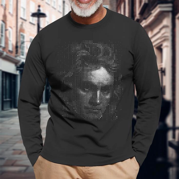 ベートーベンの肖像画、ドットワーク。クラッシック 長袖Tシャツ 高齢者への贈り物
