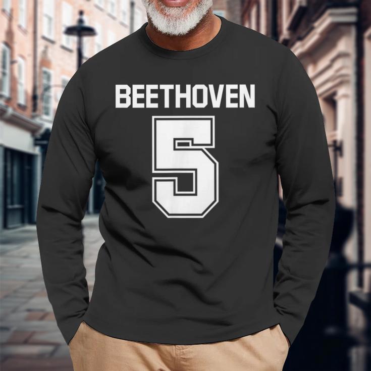 ベートーヴェン 5 第5楽章 交響曲 長袖Tシャツ 高齢者への贈り物