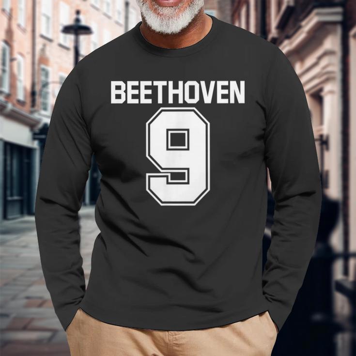 ベートーヴェン 第9番 交響曲 音楽 長袖Tシャツ 高齢者への贈り物