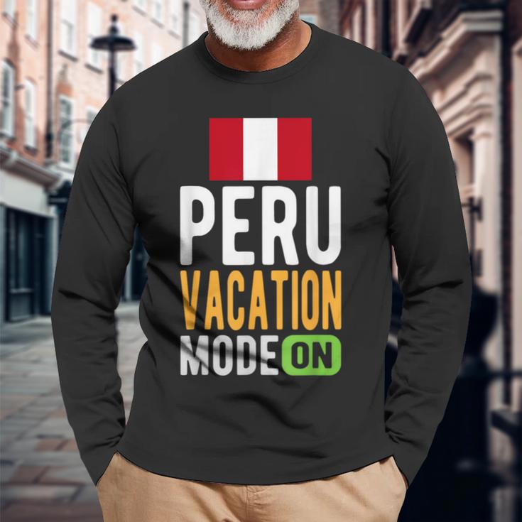 ペルーお土産 旅行 ペルーバケーションモードオン 長袖Tシャツ 高齢者への贈り物