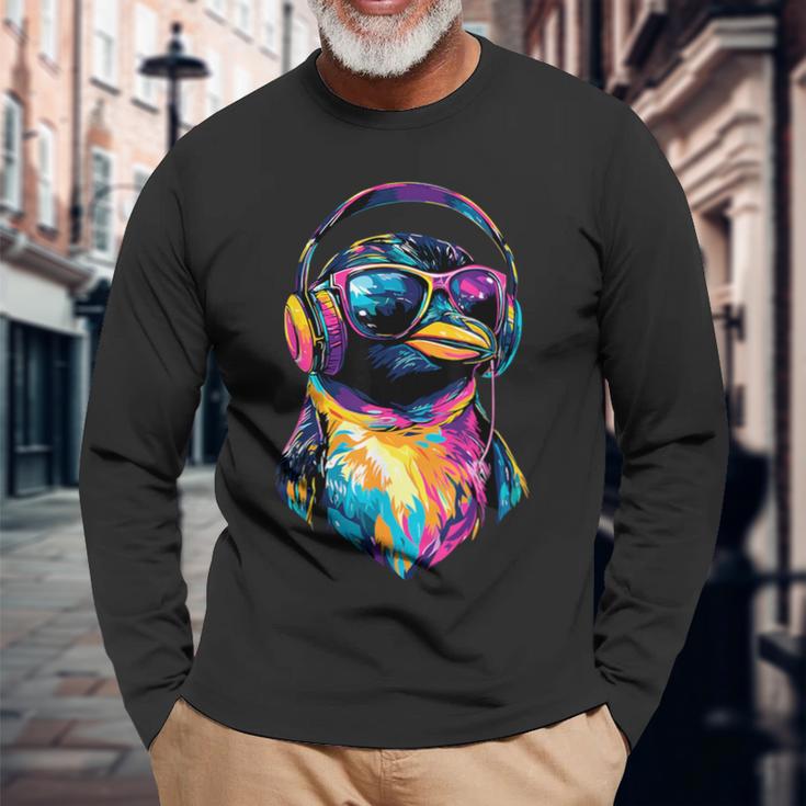 ペンギン皇帝ペンギン小人ペンギン愛かわいいペンギン 長袖Tシャツ 高齢者への贈り物