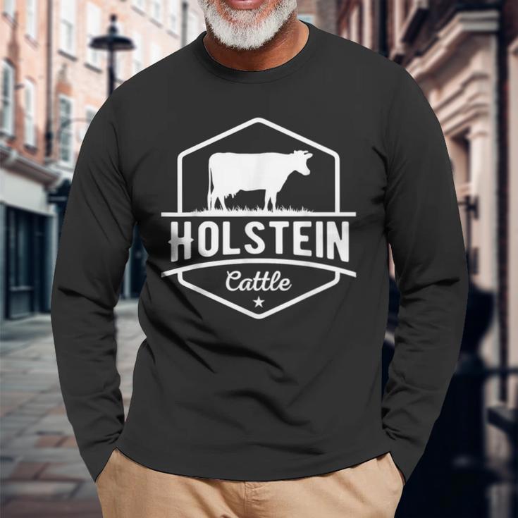 ホルスタイン牛-農家向けホルスタイン牛 長袖Tシャツ 高齢者への贈り物