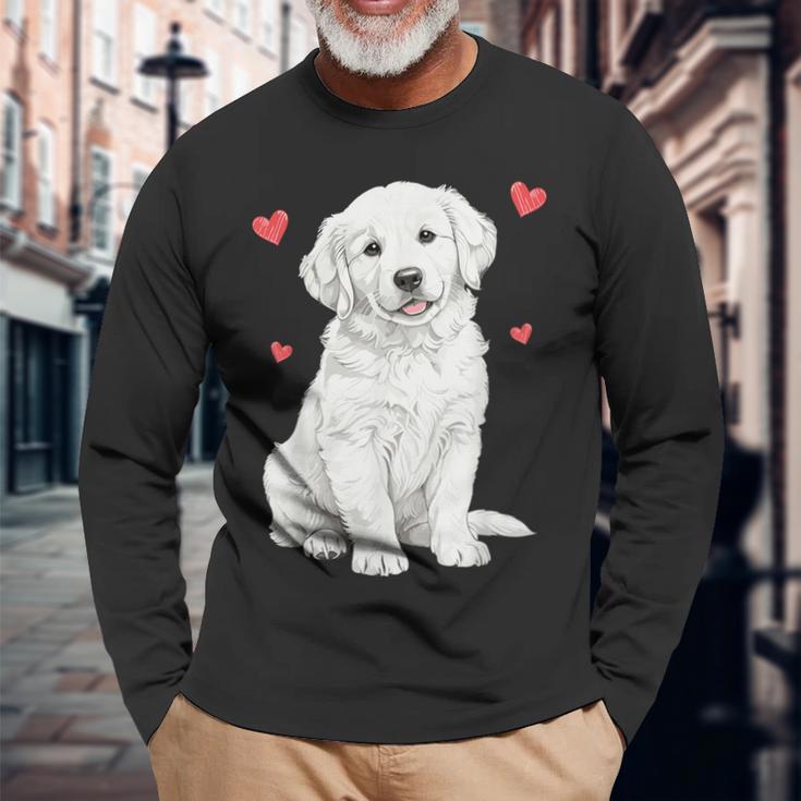 ホワイトゴールデンレトリバー ホワイトイングリッシュクリーム ゴールデンレトリバー 長袖Tシャツ 高齢者への贈り物