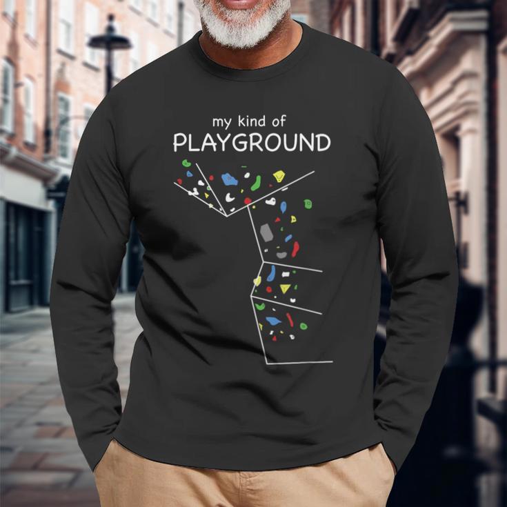 ボルダリングとクライミング 長袖Tシャツ 高齢者への贈り物