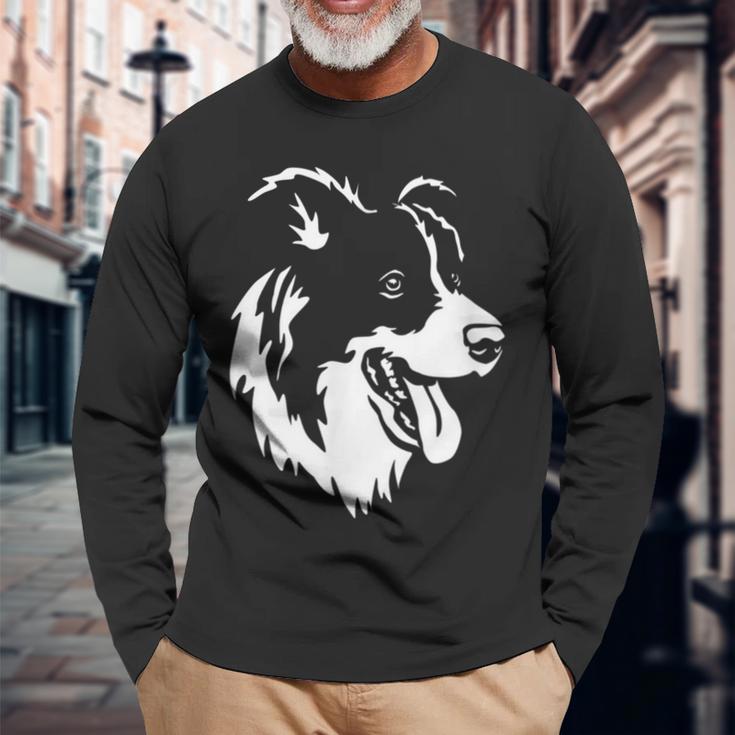 ボーダーコリー 犬 いぬ ボーダーコリー グッズ 長袖Tシャツ 高齢者への贈り物