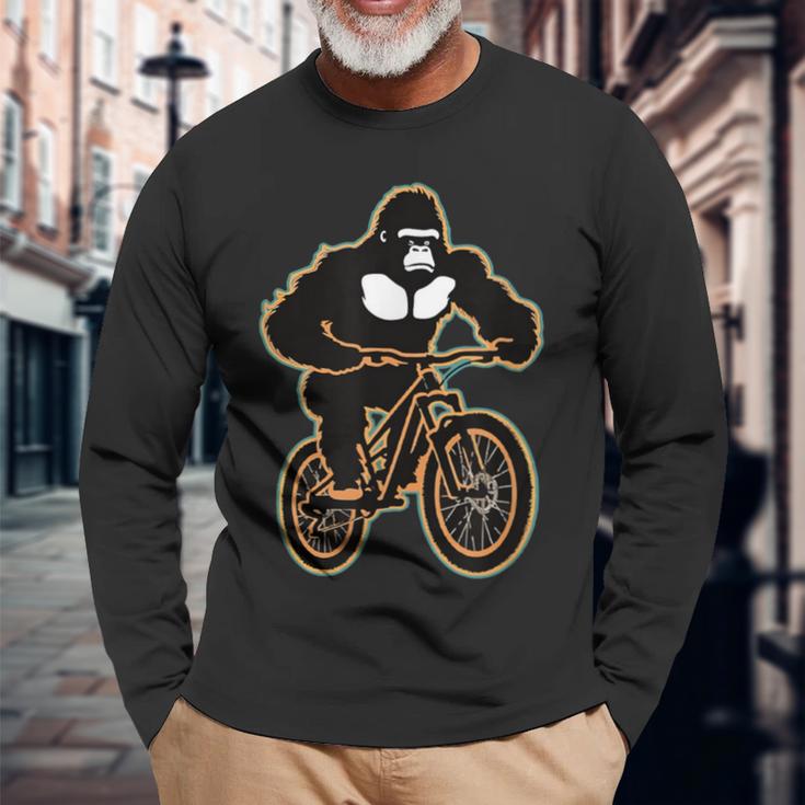 マウンテンバイク ゴリラ ダウンヒル ライダー Mtb 長袖Tシャツ 高齢者への贈り物