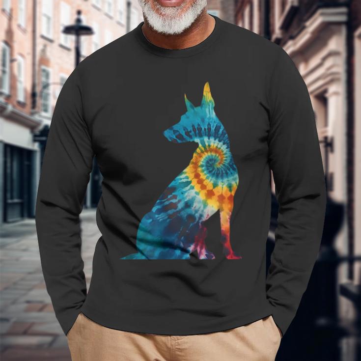マンチェスター テリア犬のレトロなデザイン 長袖Tシャツ 高齢者への贈り物