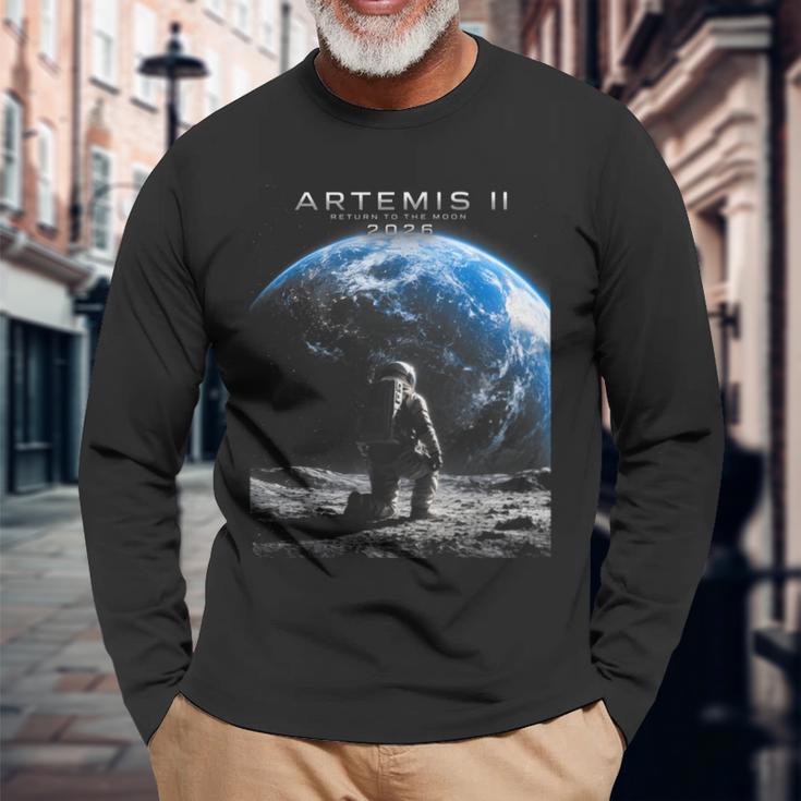 ミッション・トゥ・ザ・ムーン 宇宙飛行士アルテミス 2026 ロケットアルテミス2 長袖Tシャツ 高齢者への贈り物