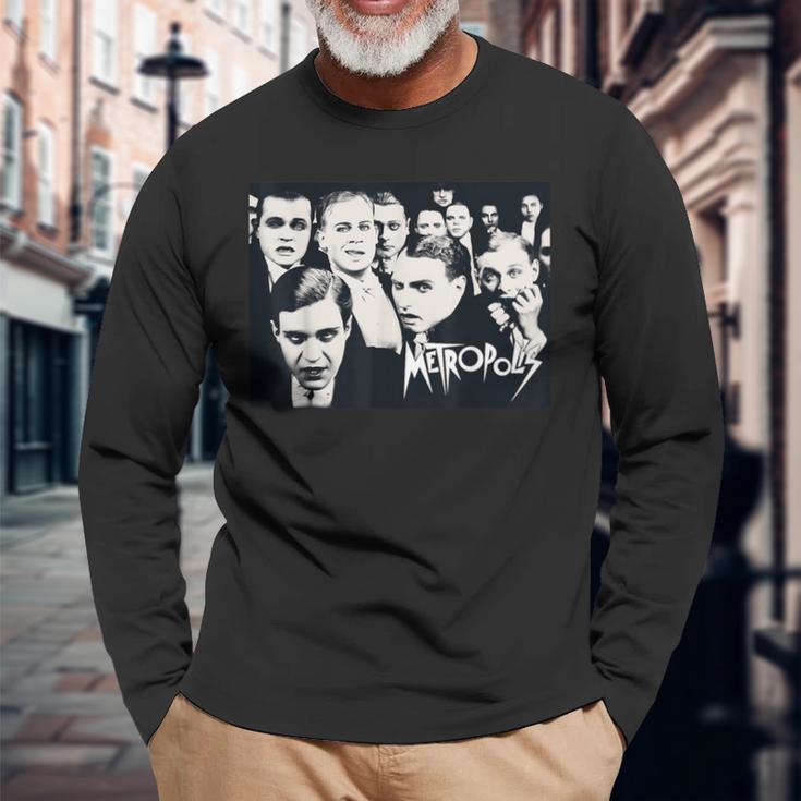 メトロポリス（Metropolis）- 男たちの乱痴気騒ぎ -1927年sf映画 レトロ アート かっこいい 長袖Tシャツ 高齢者への贈り物