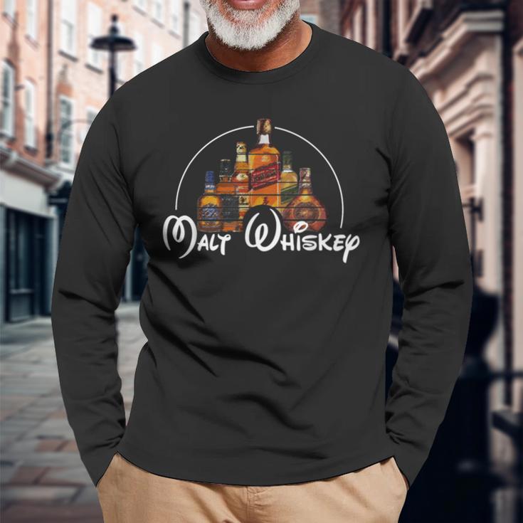 モルトウイスキーシャツ ファンシャツ ウィスキーパロディ 長袖Tシャツ 高齢者への贈り物