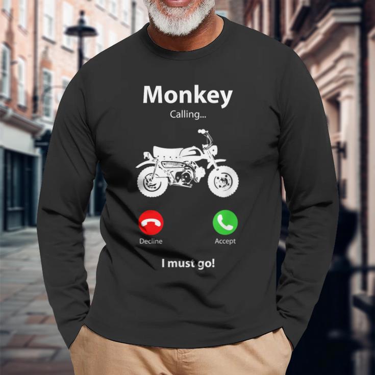 モンキー Z50 原付 バイク レトロ ヴィンテージ 日本 長袖Tシャツ 高齢者への贈り物