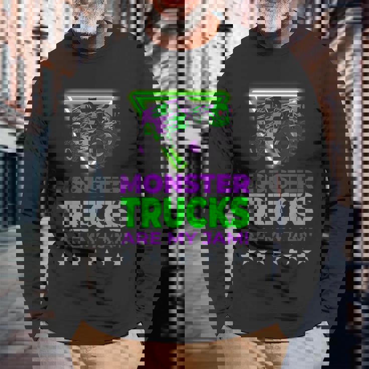 モンスタートラックは私のジャムです 長袖Tシャツ 高齢者への贈り物