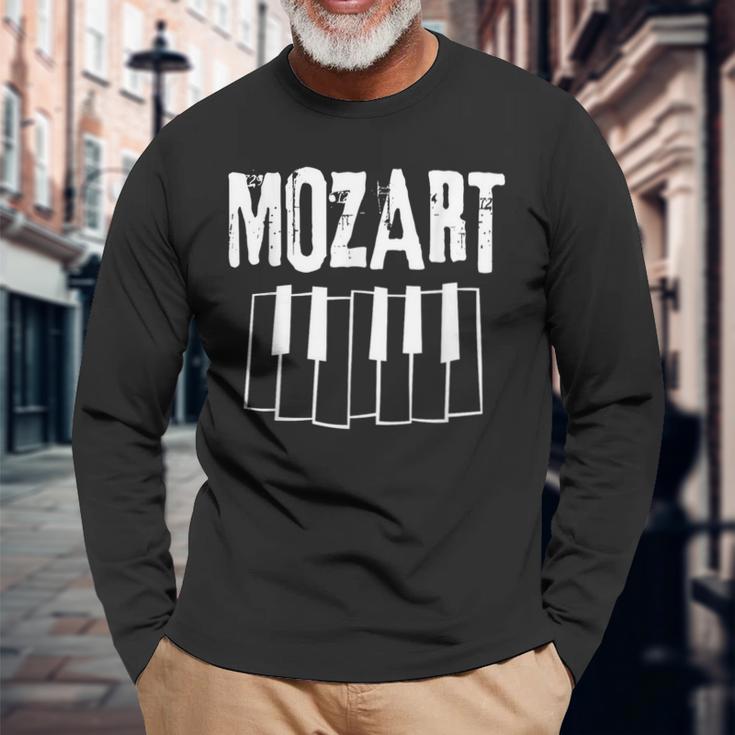 モーツァルト ロックンロール ピアノ クラシカル 作曲 リズム 長袖Tシャツ 高齢者への贈り物