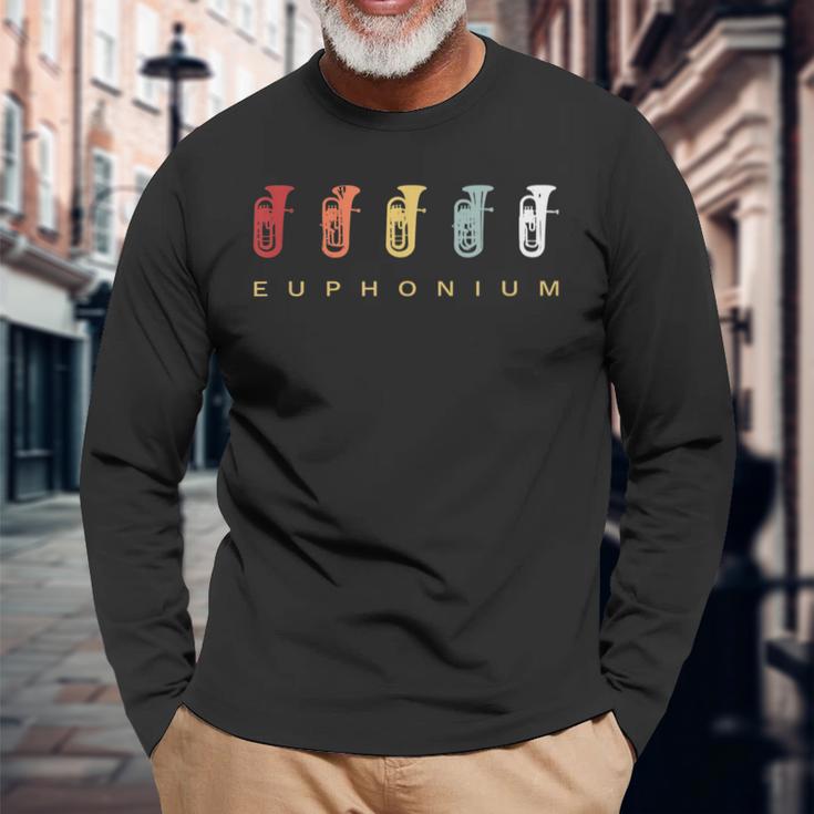 ユーフォニアム Euphonium 金管楽器 レトロ 長袖Tシャツ 高齢者への贈り物