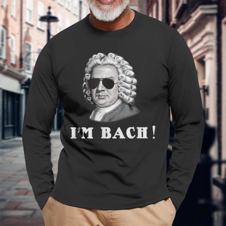 ヨハン・セバスティアン・バッハ I'm Bach おもしろい 長袖Tシャツ 高齢者への贈り物
