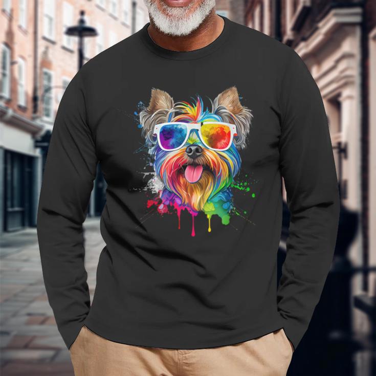 ヨークシャーテリア 犬好き ヨーキーマム 長袖Tシャツ 高齢者への贈り物