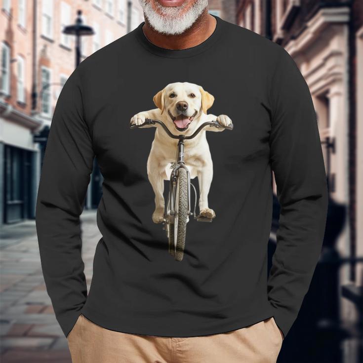 ラブラドールレトリバー サイクリング 長袖Tシャツ 高齢者への贈り物