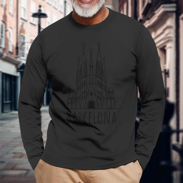 ラ・サグラダ・ファミリア バルセロナ お土産 長袖Tシャツ 高齢者への贈り物