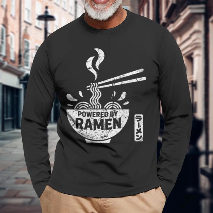 ラーメン 日本麺好き 食文化デザイン 長袖Tシャツ 高齢者への贈り物
