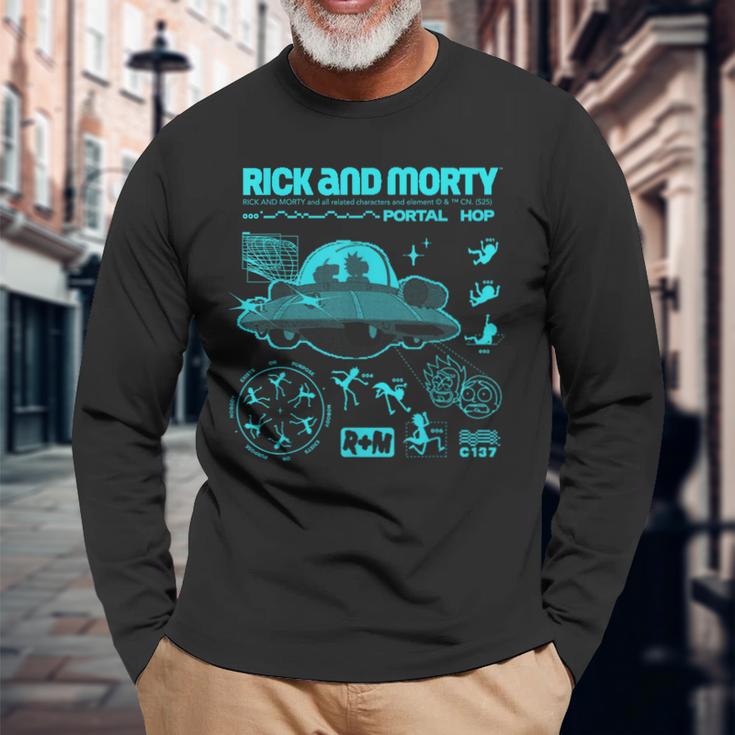 リック・アンド・モーティ・ポータル・ホップリック・アンド・モーティ・マーチ 長袖Tシャツ 高齢者への贈り物
